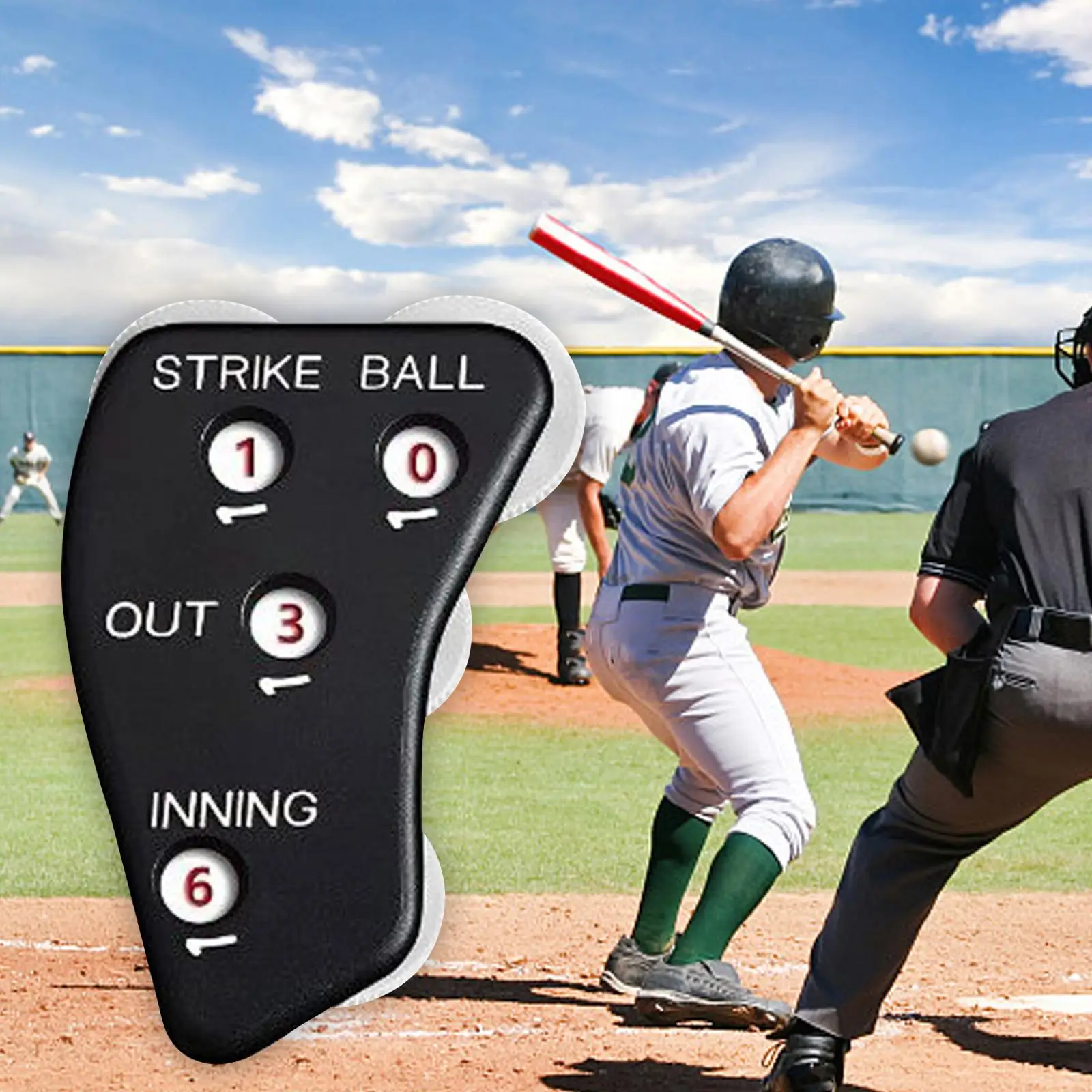 Baseball Umpire , Baseball Umpire Equipment 8cmx6cm Score Counter Black Softball Umpire Gear Indicator for Ball Strike Pocket