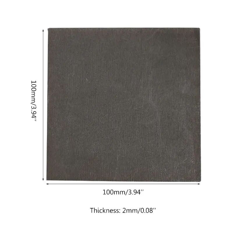 2pcs Pure Carbon Graphite Sheet 100×100×2mm Electrode Plate Anode Panel Mould 