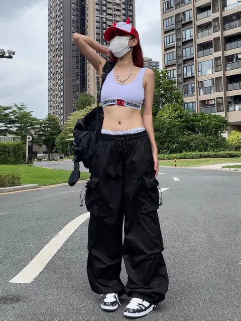 Techwear Egirl Cargo Pants Women Set Harajuku Suit Fairy Tomboy