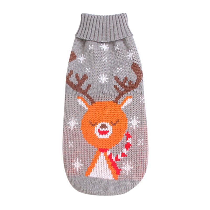 Christmas Reindeer Maple Snowflake Pet Clothes Turtleneck Knit Sweater Puppy Dog Clothes Dog Clothes for Small Dogs