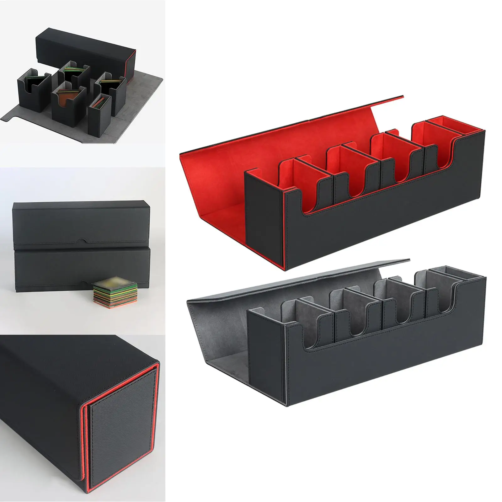 5 Compartment Card Deck Box Organizer Storage Closure Large Capacity Album Sturdy Game Card for TCG