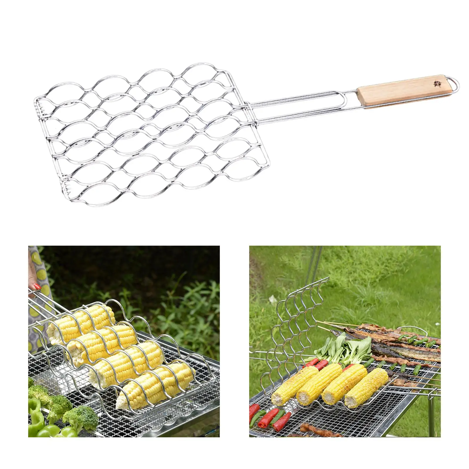 Hot Dog Rack Barbecue Grill Basket Tools ,57x18x5cm for Grill, Ovens Cooking Accessories Comfortable Grip Premium Materials