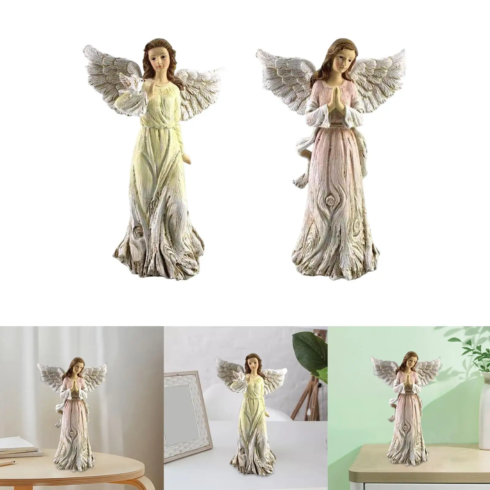 Angel Figurine Resin Modern Artistic Inspirational Gifts Nordic Exquisite Details Tabletop Ornaments Ornaments for Walkway Home