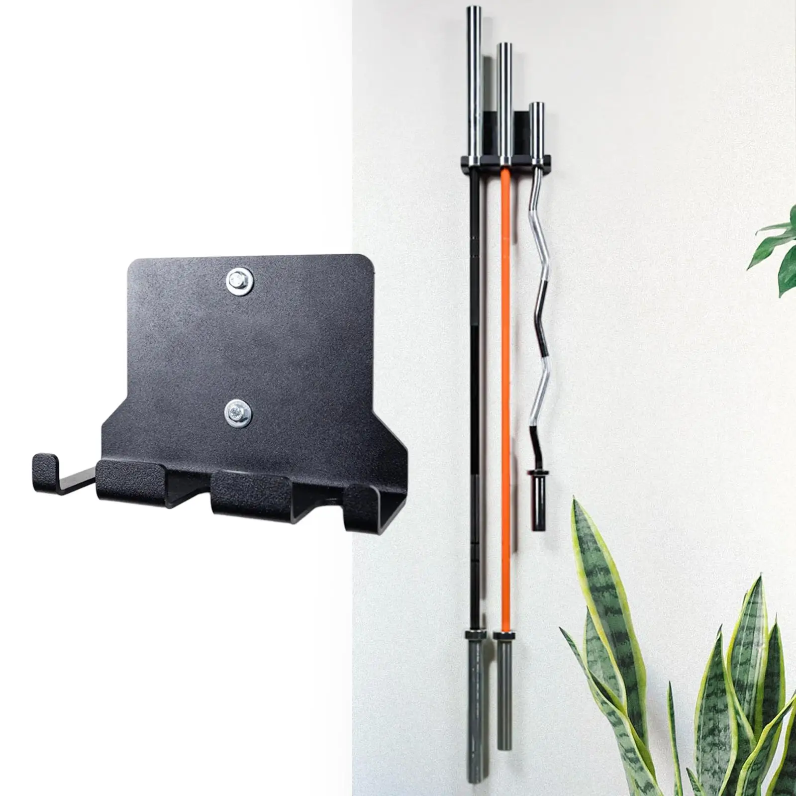 Barbell Holder Rack Display Weight Bar Holder Vertical Hanging Wall Mounted Space Saving Hanger for Home Gym Fitness Workout