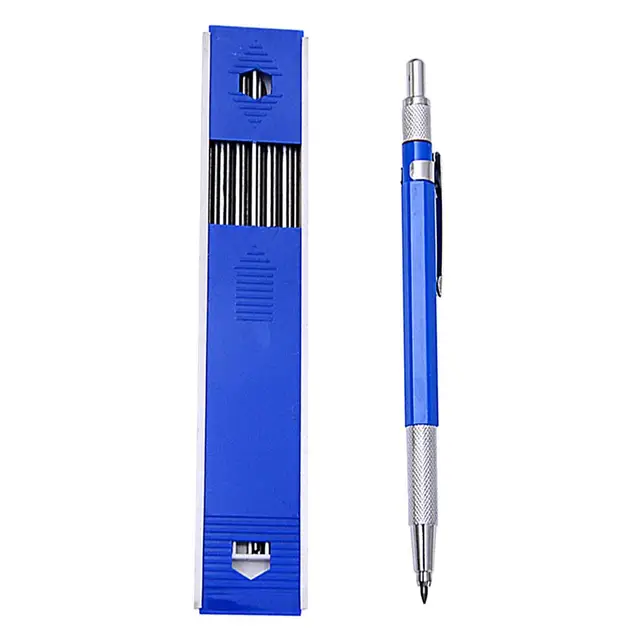 2.0mm Metal Mechanical Pencils with 12PCS Leads HB Lead Holder Drafting  Drawing Pencil Set Writing School Stationery