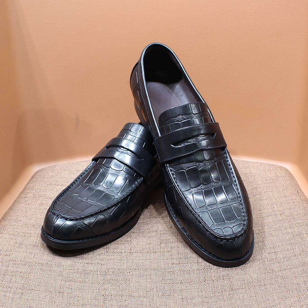 Luxuriöse Penny-Loafer für Herren, echtes Leder, Krokodilmuster, Slip-on-Schuhe für Hochzeit, Party, Kleid, für Herren, Büro, Freizeitschuhe – Detail 16