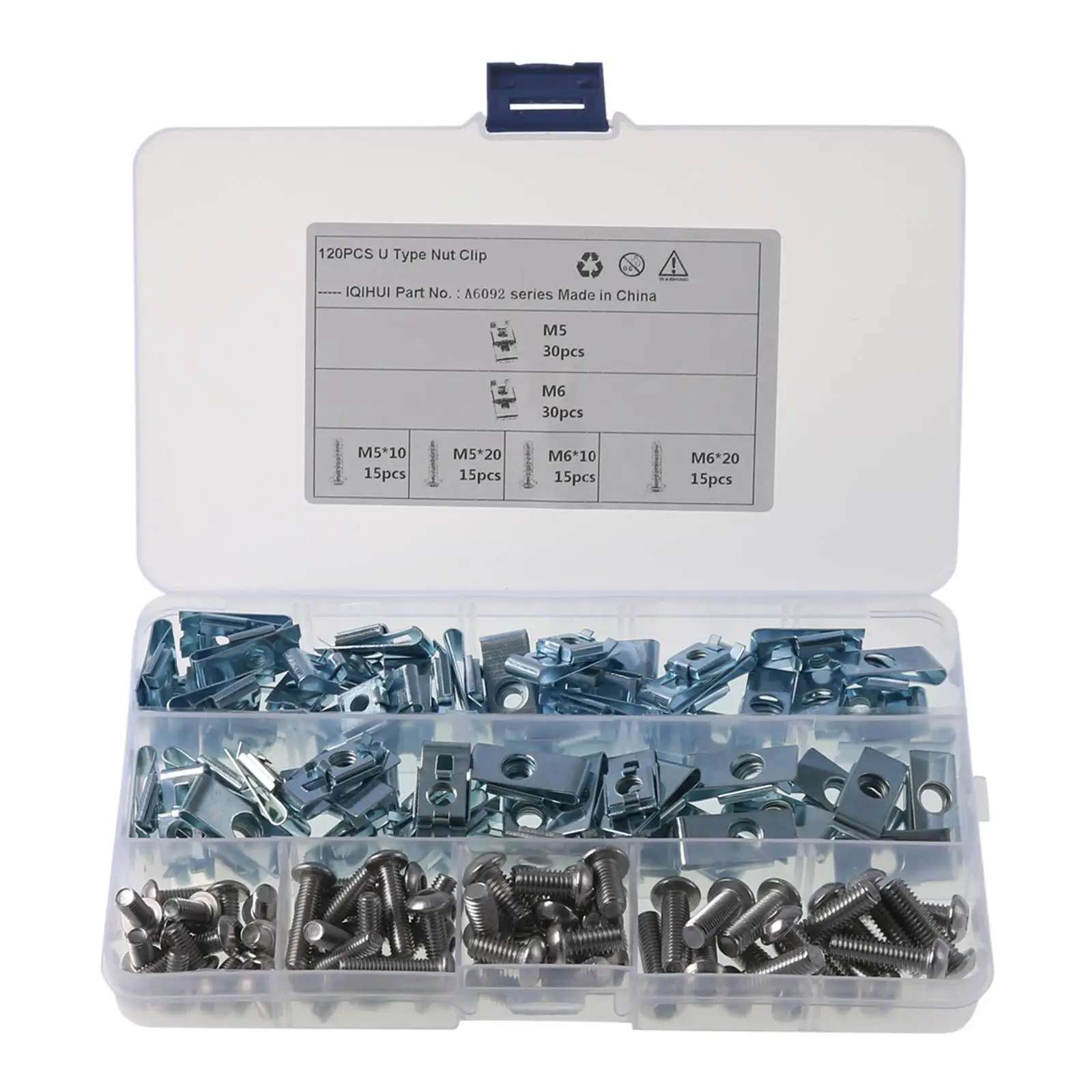 120Pcs Screw Nut Clip Set Replacement Panel Clip Fastener Fixing Bolt Interior Trim Fastener for Car Electric Car Vehicle