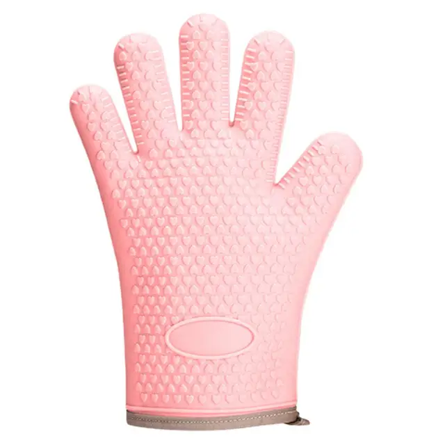 FAS44 Oven Mitt 18x30 cm Beige Pink Cotton Ice Cream Oven Glove