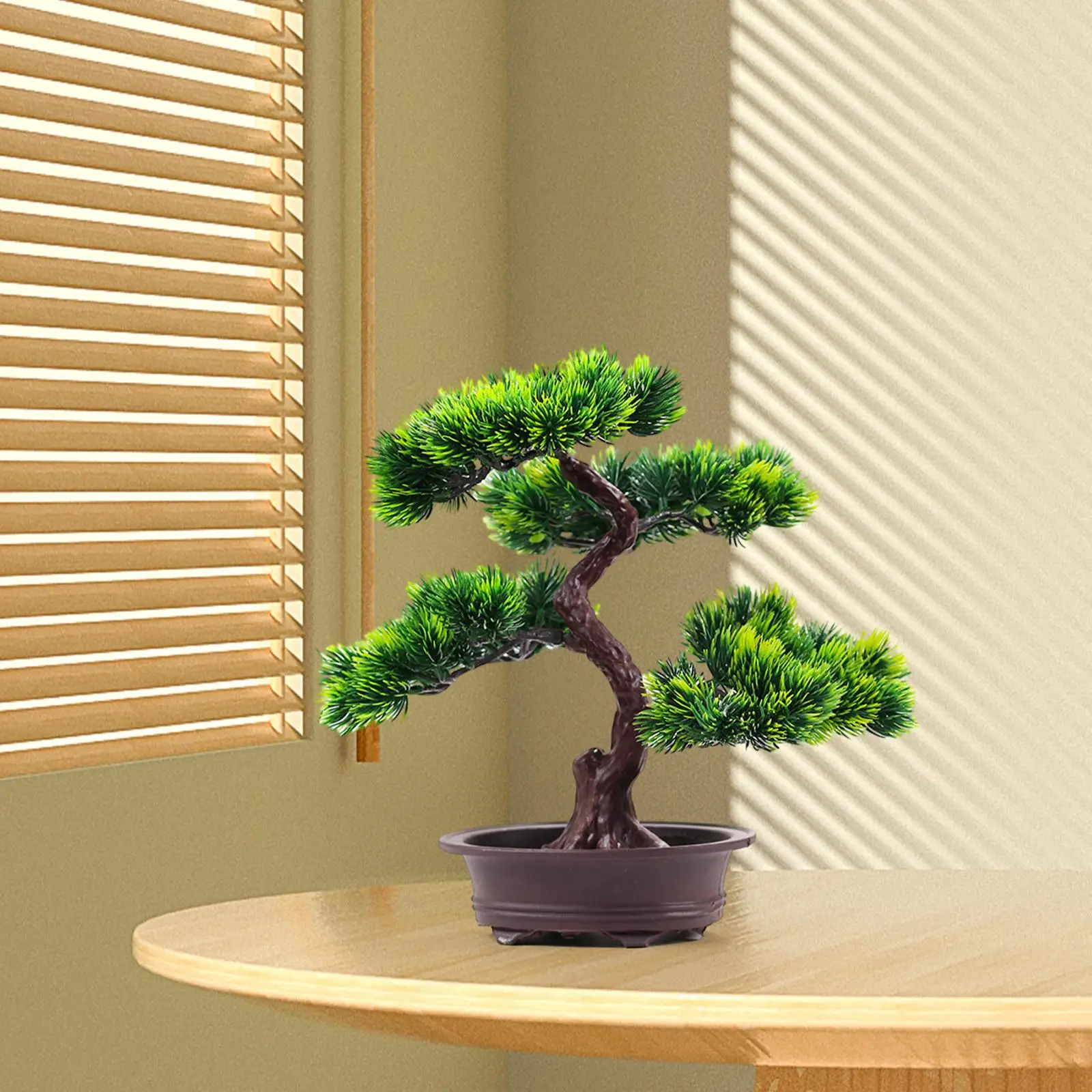 Artificial Bonsai Tree Desktop Display Potted Green Tree Decorative Bonsai Fake Tree for Desk Bathroom Office Living Room Table