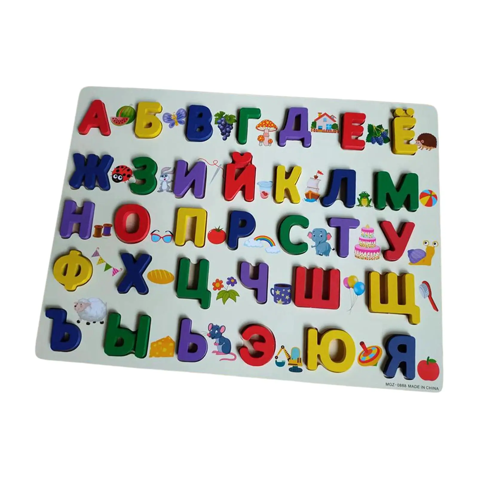 Russian Alphabet Board Early Development Gift Montessori Early Letters Board for Kid Baby