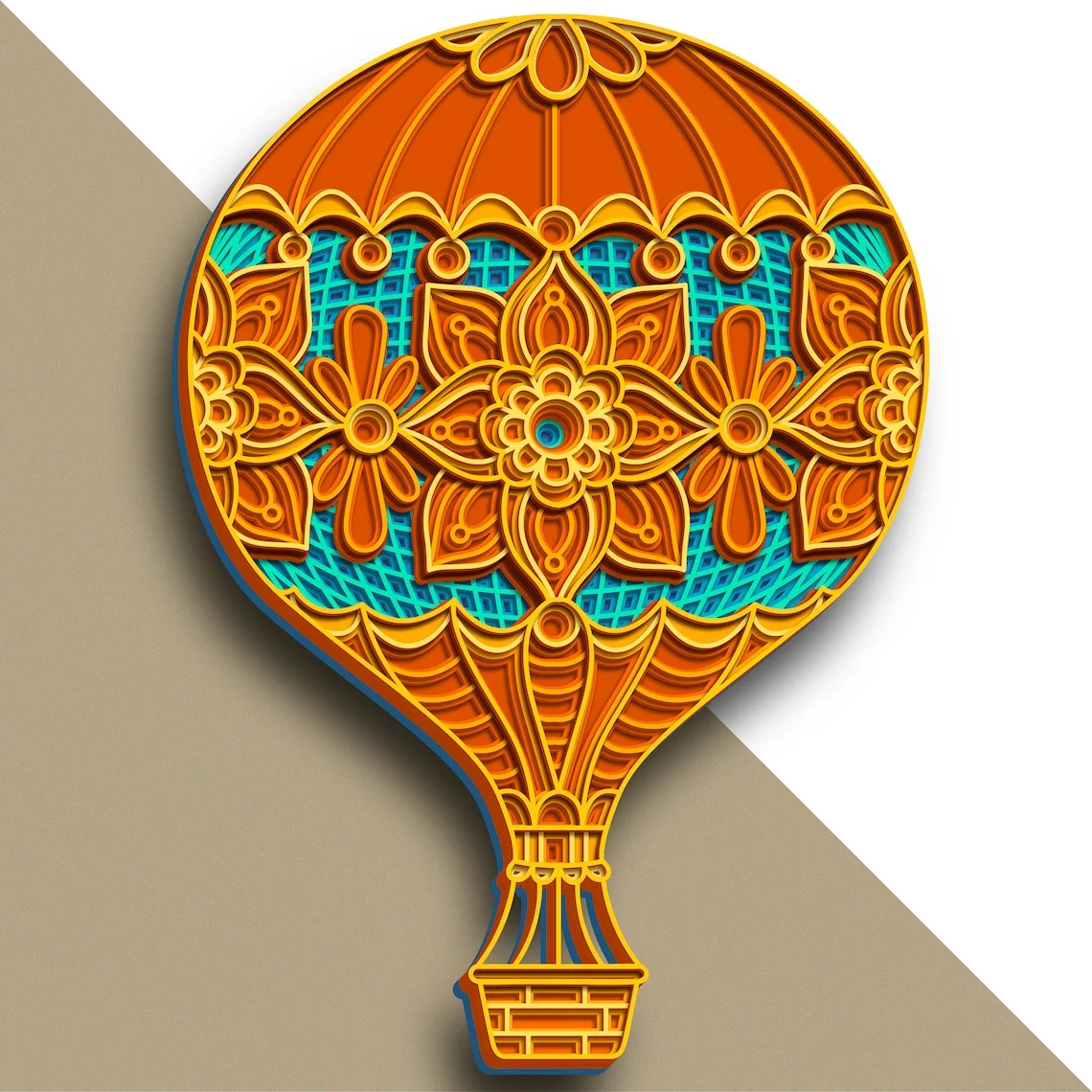 Multilayer Air Balloon Vector Model Home Decor Wall Art DWG DXF SVG AI EPS File for Laser Cutter and Cricut Maker harbor freight woodworking bench