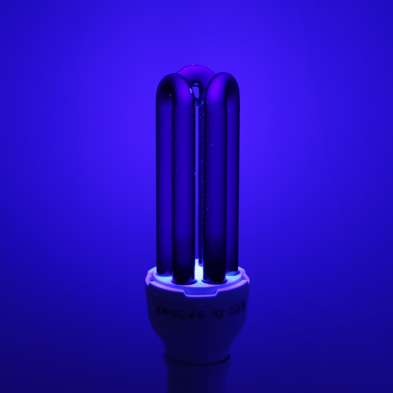 Luz negra fluorescente ultravioleta UV, lâmpada CFL,