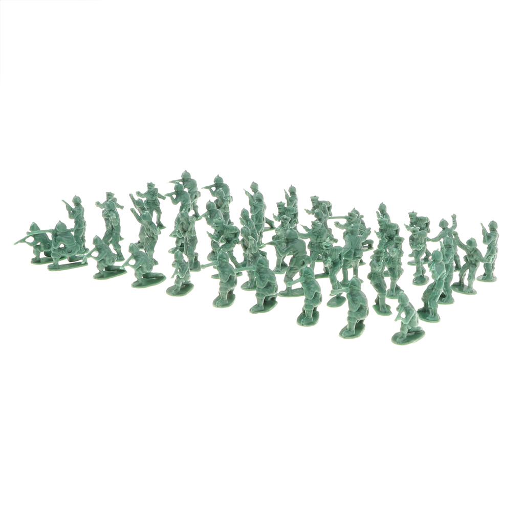 Pack of 100pcs Mini Army Base Set Accessory - 2cm Toy Soldiers Figurine Model Kids Collection -Army Green