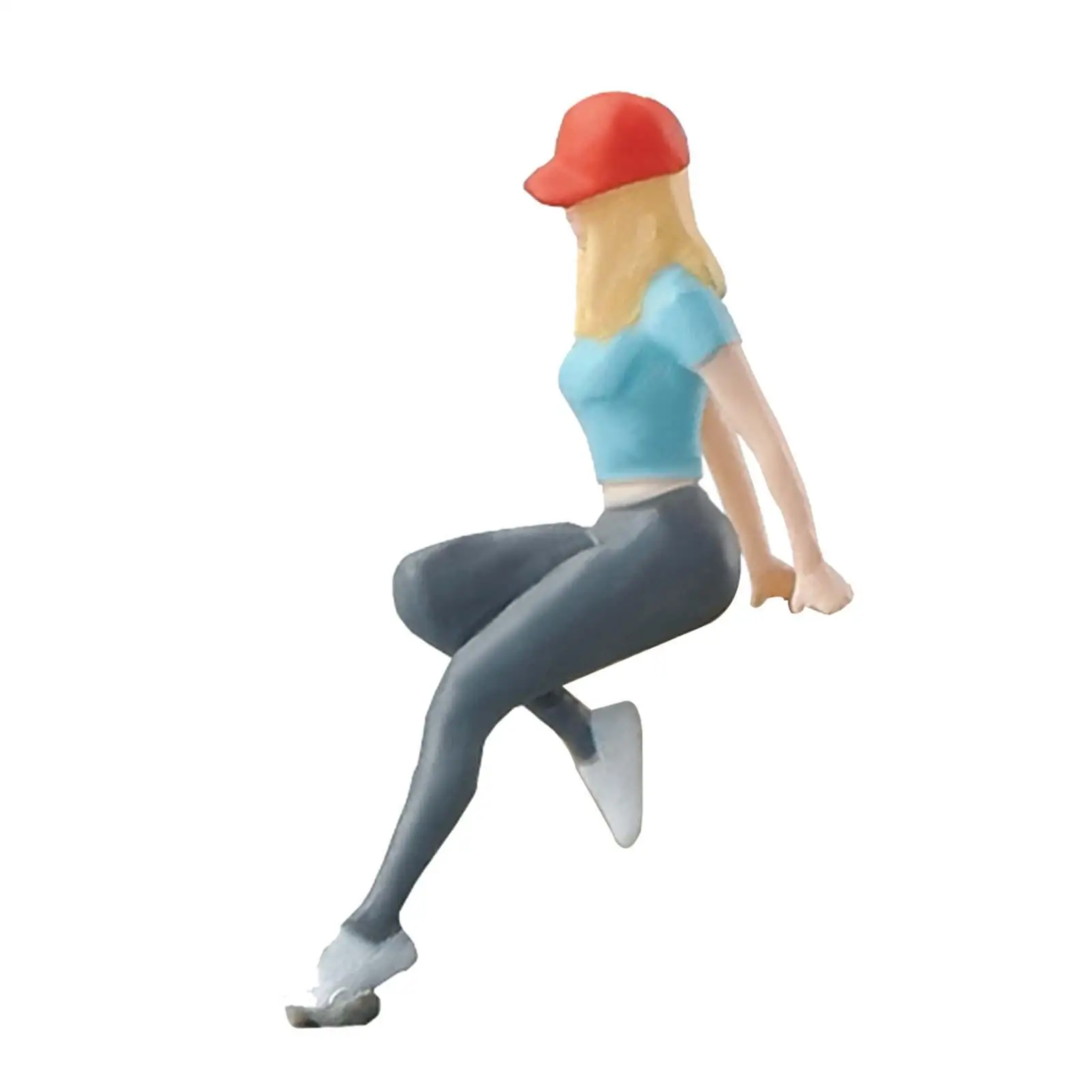 Miniature Scene People Role Play Figure Simulation Miniature toy:64 Girl Figure for Model Train Layout Miniature Scene Diorama