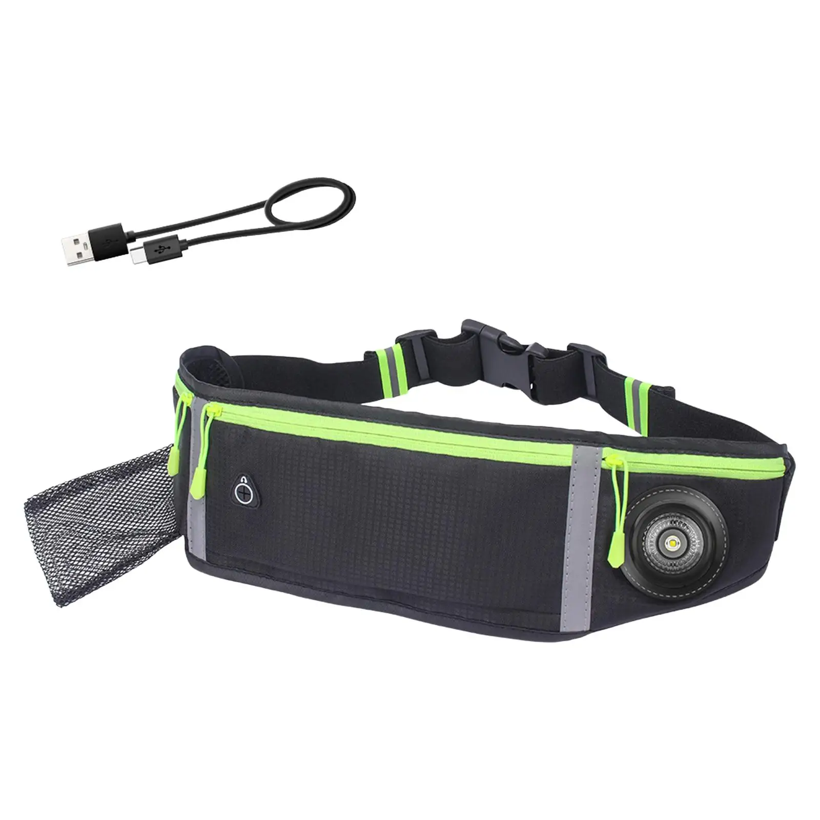 Casual Waist Belts Pouch LED Lights USB Charging for Running Exercise Hiking