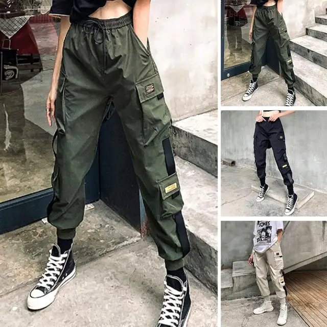 Cargo Pants Women Office Lady Ankle Tied Pant Slim Casual Sweatpants 2023  New Female Loose Pocket Solid Color Trousers - AliExpress