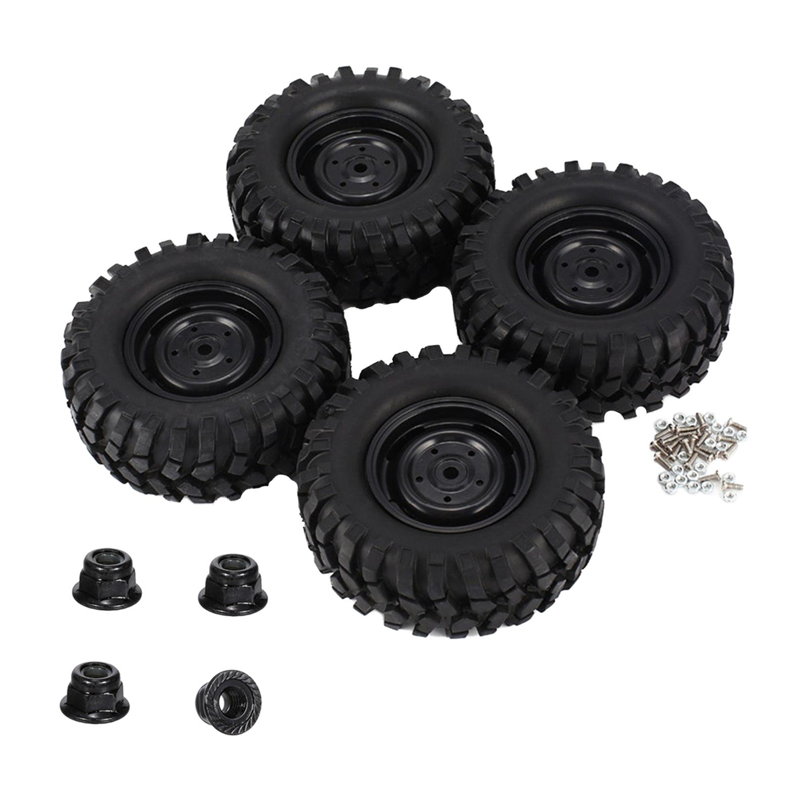 4Pcs Wheel Tires with  Screw Nuts Upgrade for HSP 1/10 RC Off Road Buggy