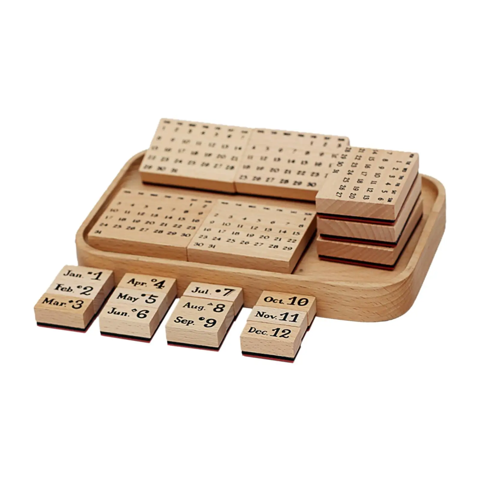 Calendar Wooden Stamps Lightweight Sturdy for Drawing Journaling Accessories