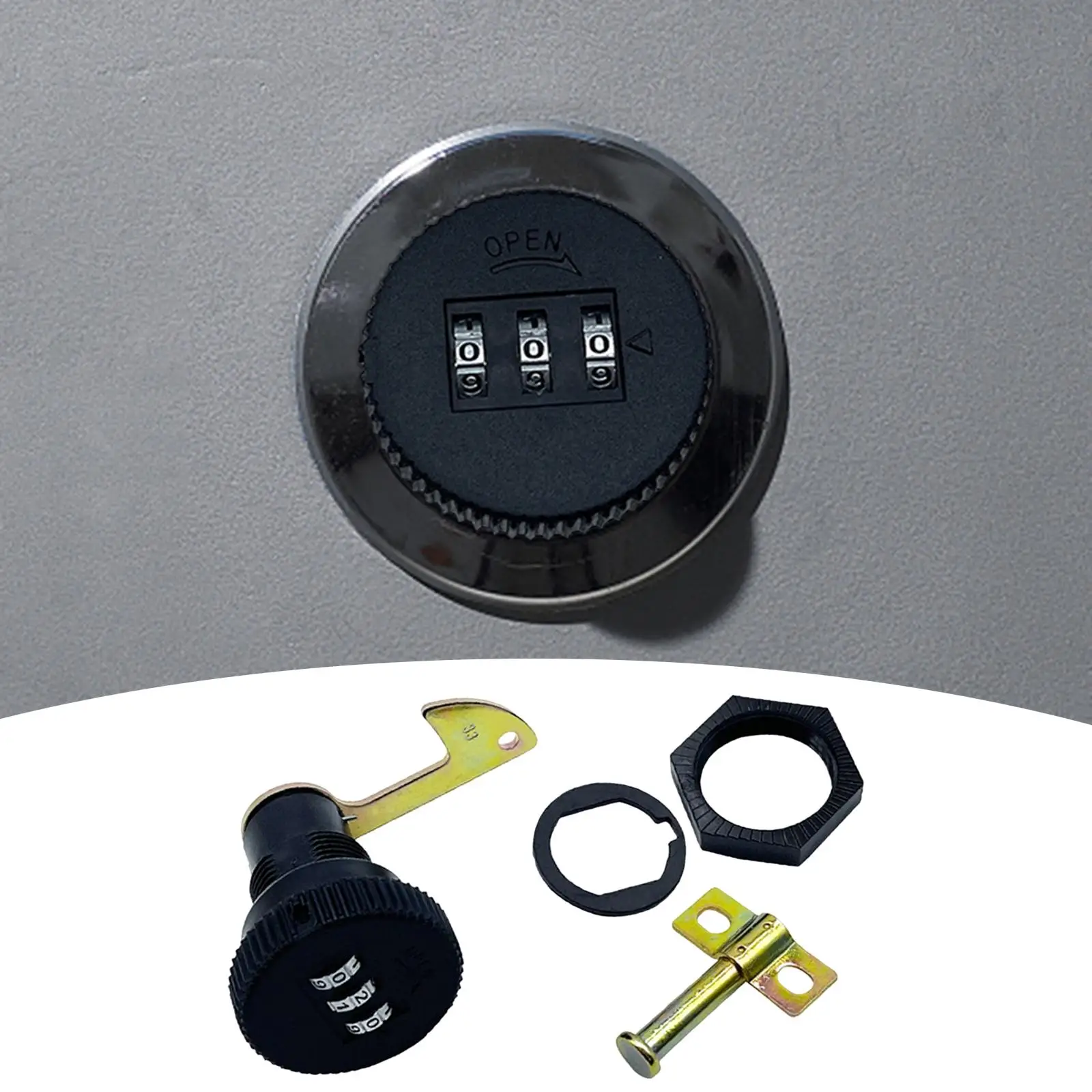 Combination Lock 3 Digital for Motorbike Rear Trunk Keyless Accessories Sturdy Replaces Convenient Installation Durable