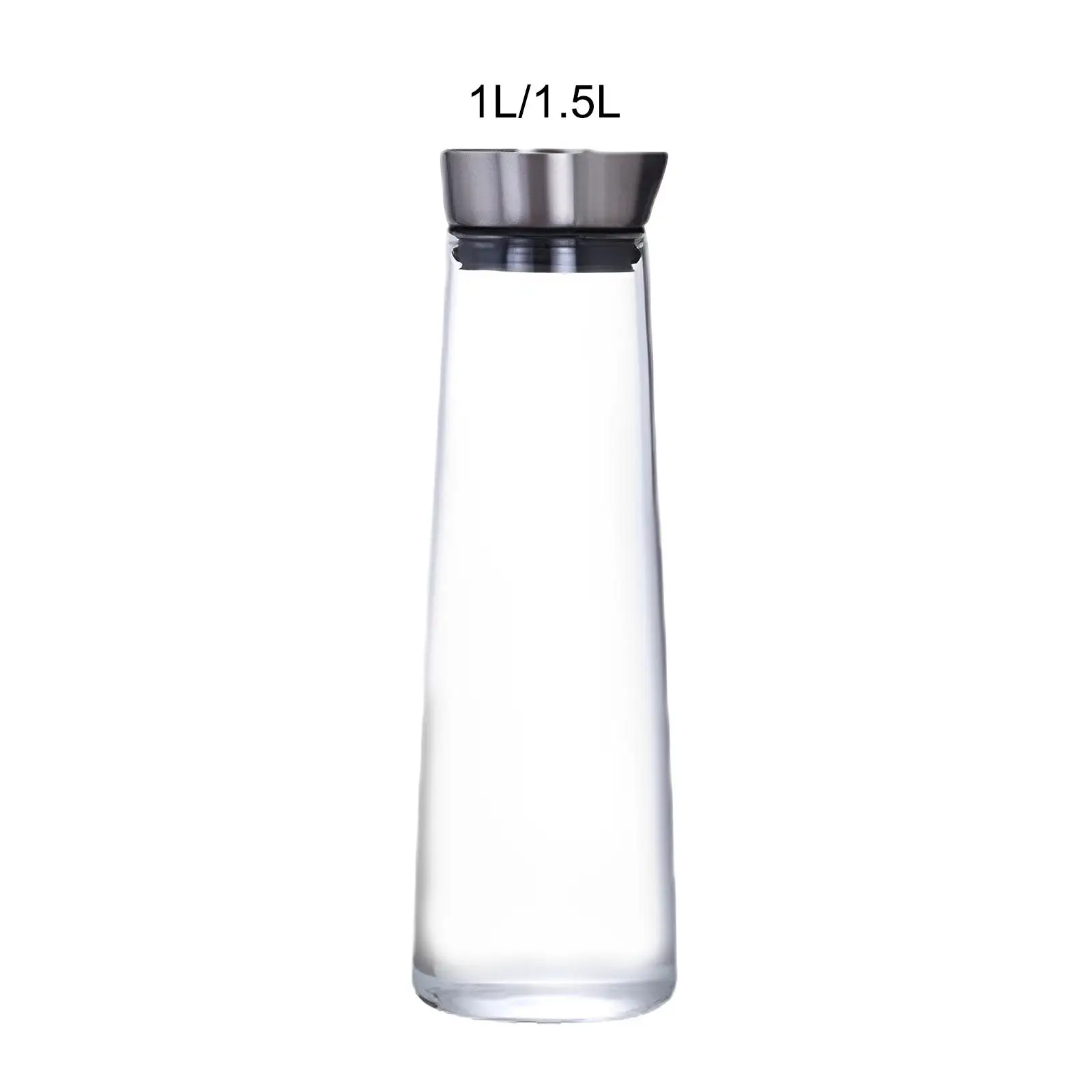 Cold water jug, glass water bottle with stainless steel lid, glass jug, hot