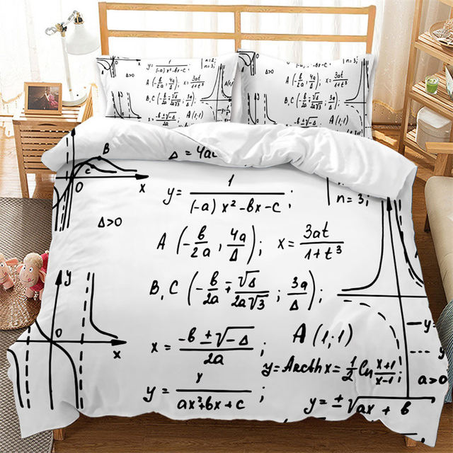 Math Equation Comforter W 2 Pillow Shams Queen Dark offers Green Color