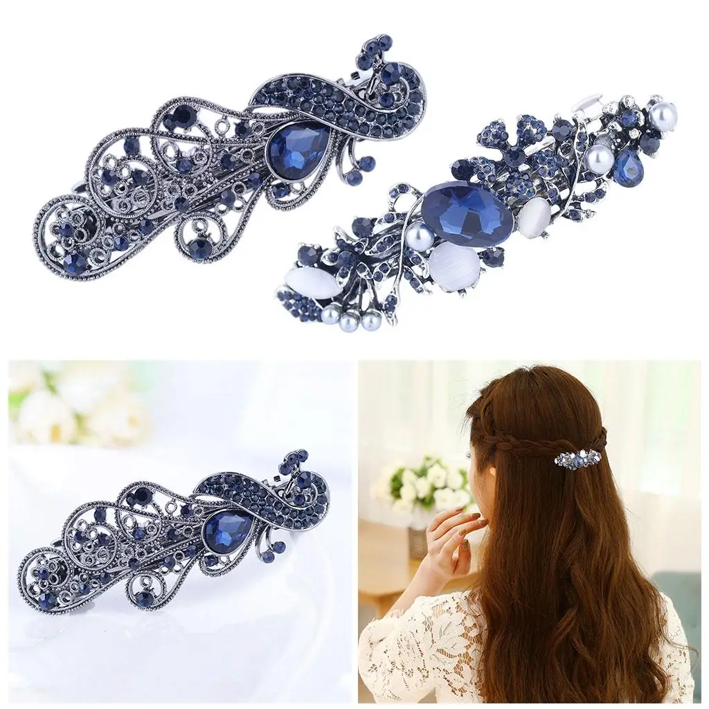 Hair Barrette Tools Vintage Supplies Crystal Clip Hairpin for Wedding Ladies