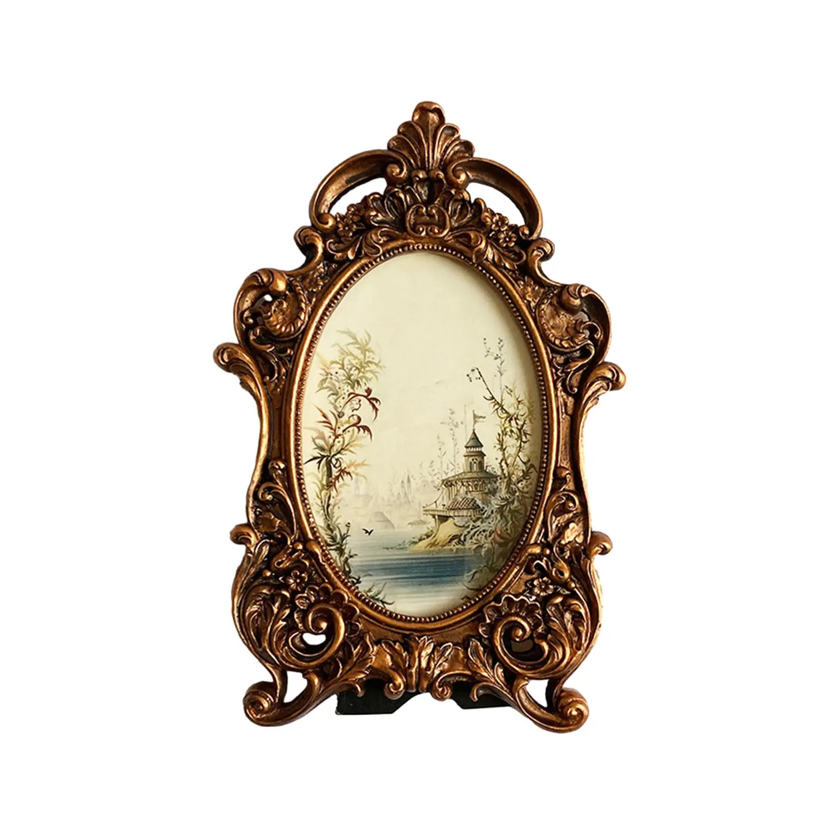 Picture Frame Antique Resin Photo Picture Holder for Hallway Desktop Bedroom