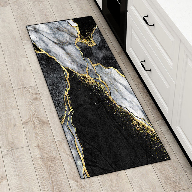 3D madera patrón mármol alfombra cocina alfombra absorbente alfombra puerta  dormitorio pasillo largo alfombra alfombra antideslizante A10 15.7x23.6 in