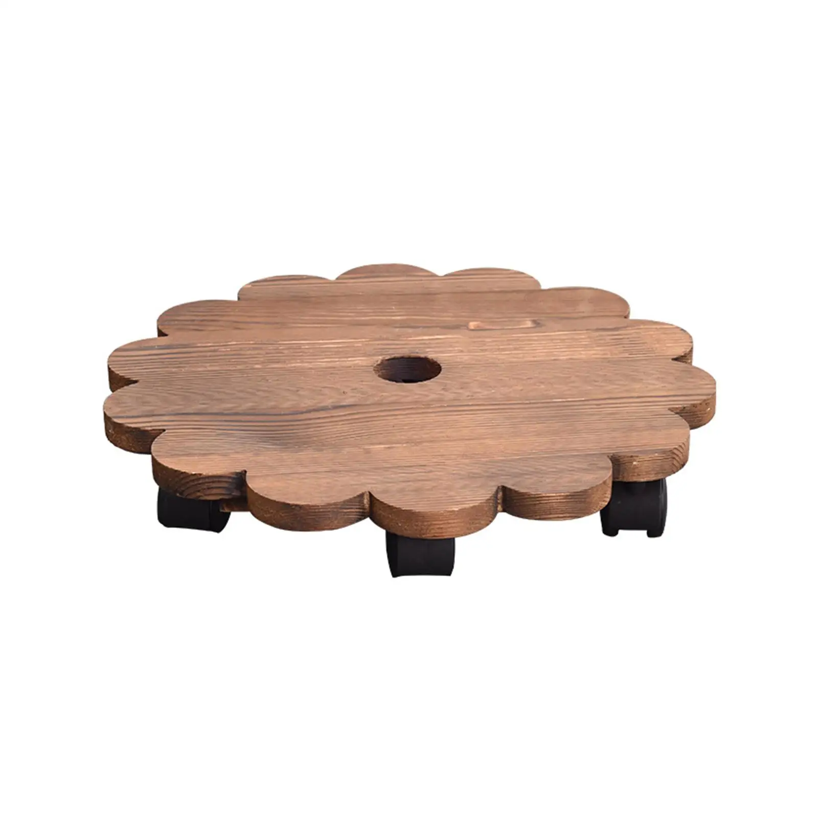 Plant Stand with Wheel Heavy Duty Pot Plant Roller Base Wooden Plant Roller Flowerpot Base Roller for Indoor Outdoor Garden