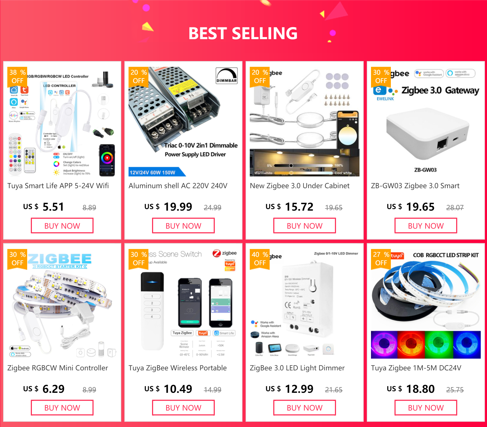 DC 12V, Zigbee3.0, Fita Solf, Luz do