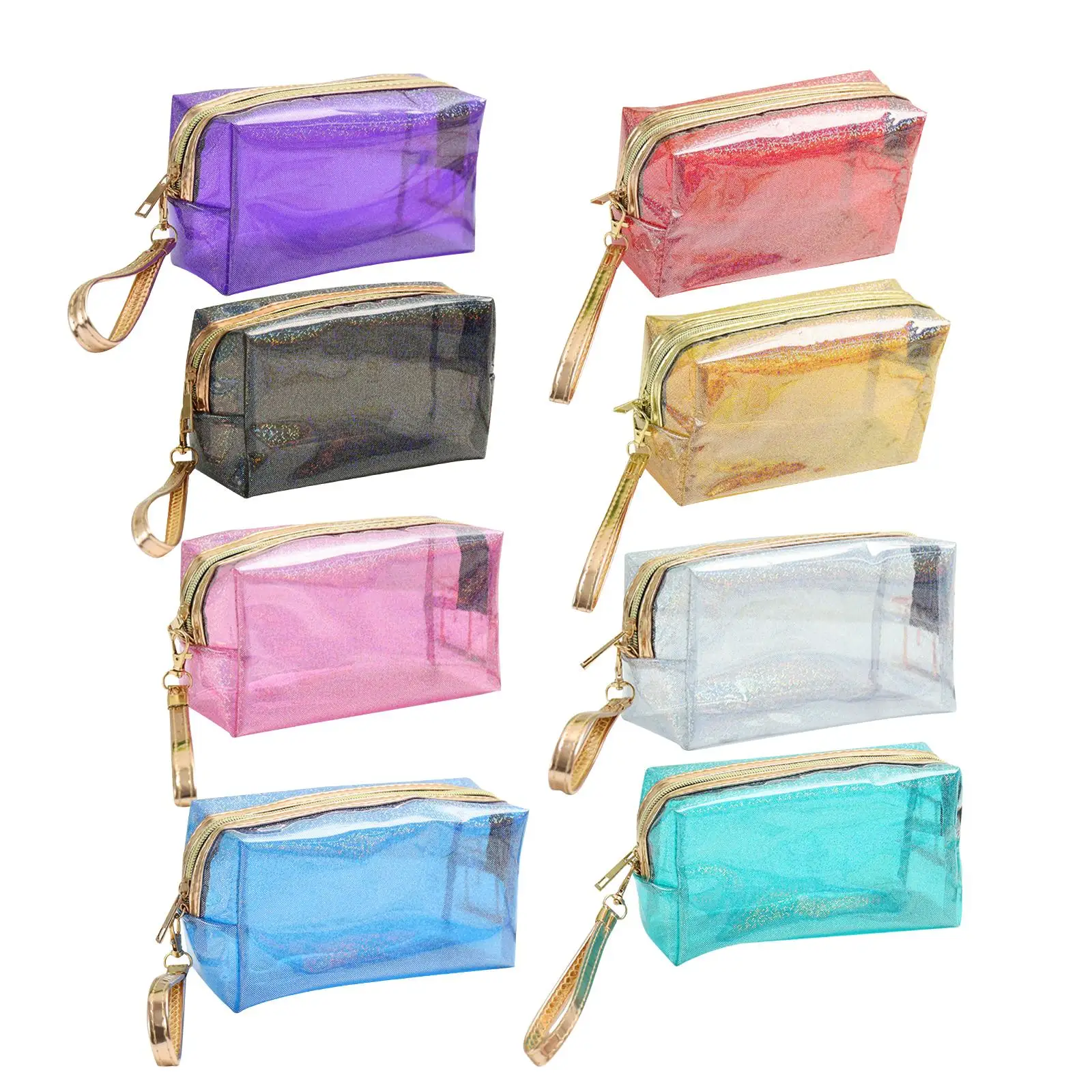 4x PVC Transparent Cosmetic Bags Toiletry Bag Waterproof Bathroom Makeup Bag