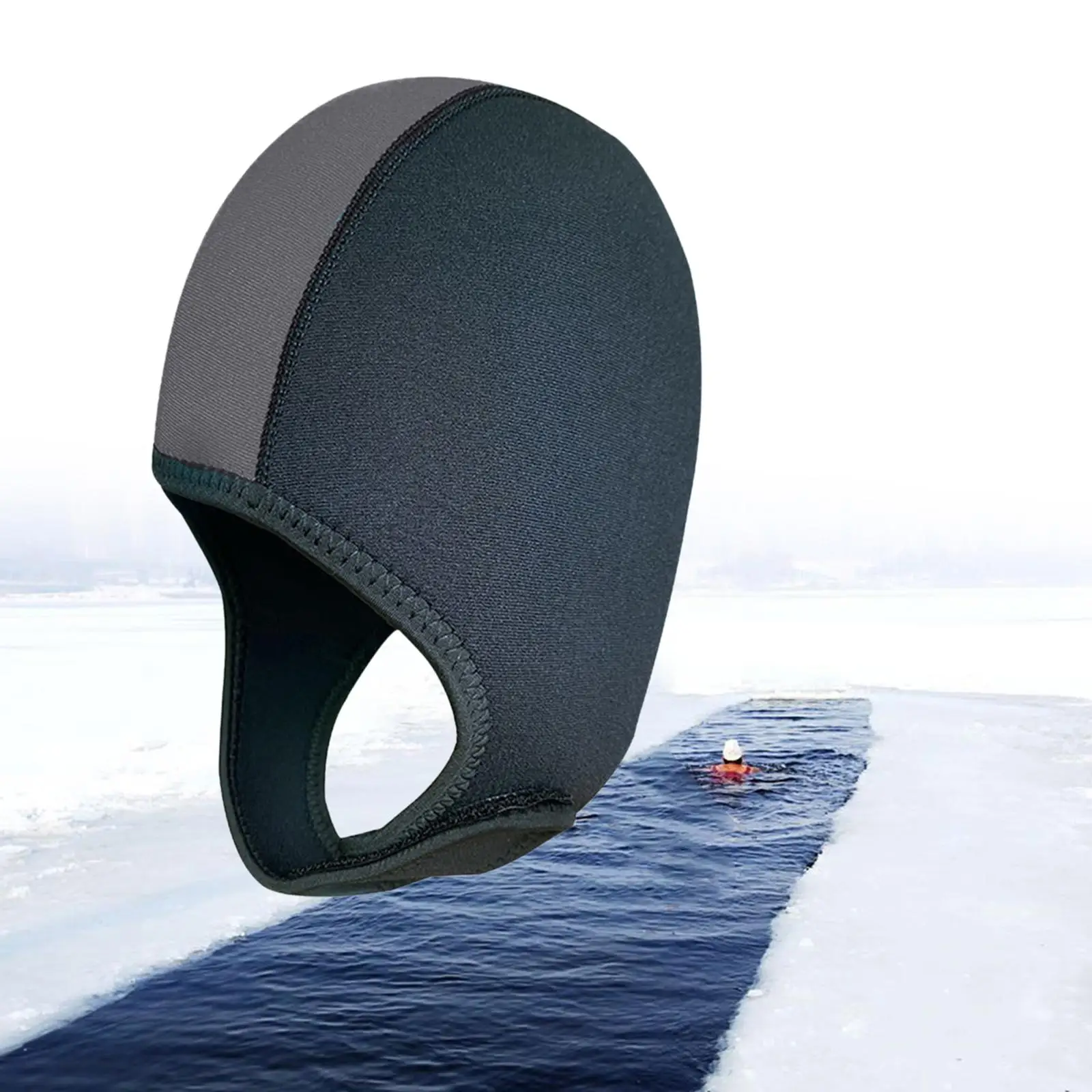 Flexible 2.5mm Neoprene Scuba Diving Hood Swimming Hat Beanie Ear Protective Winter Warm Adjustable Wetsuit Hood for Kayaking