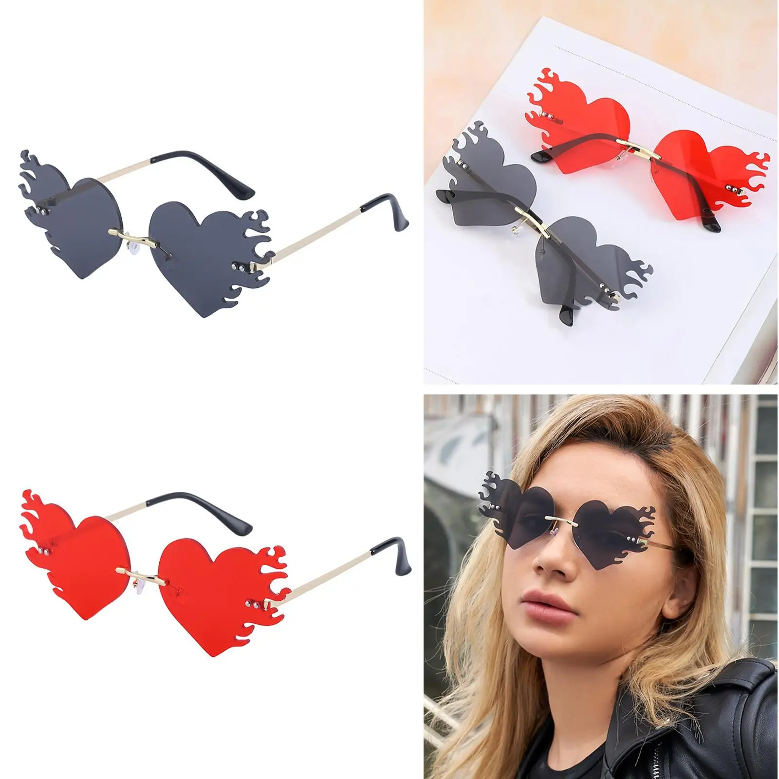 Heart Shaped Sunglasses  Sunglasses Vintage Style Heart Glasses for Wedding Costume Party