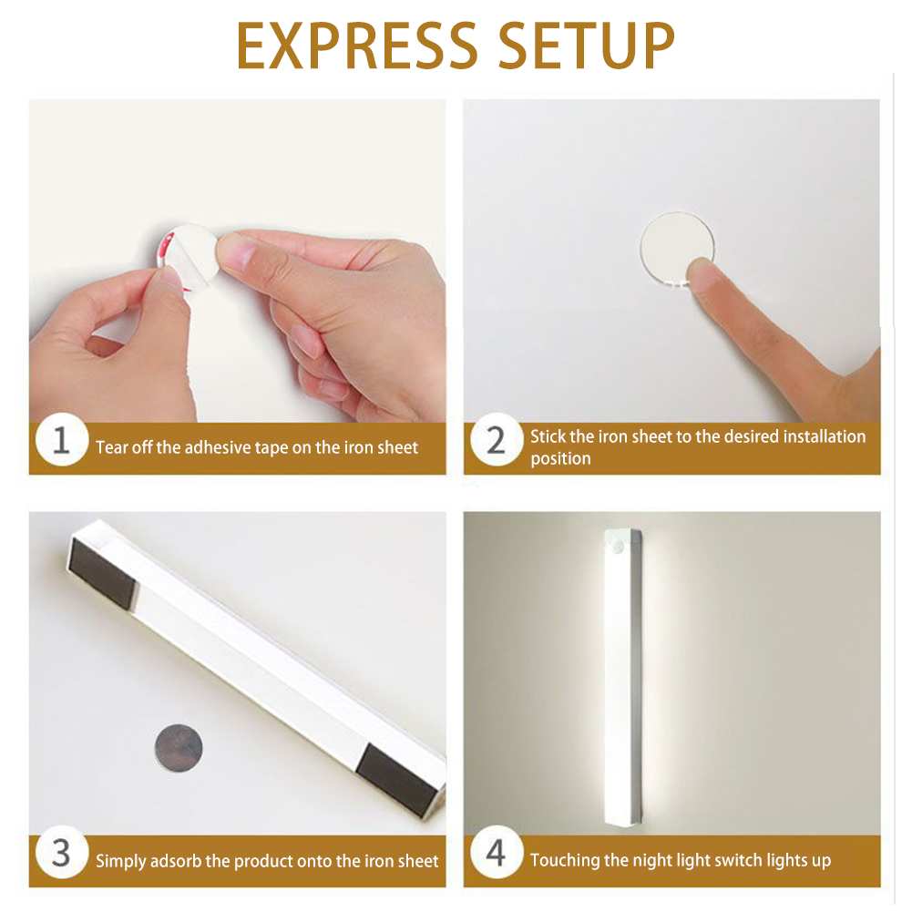 Description Picture 5 of item10/20/30/50CM smart human body induction night light without wiring Durable Energy-Saving Lamp For Room Kitchen Aisle Corridors