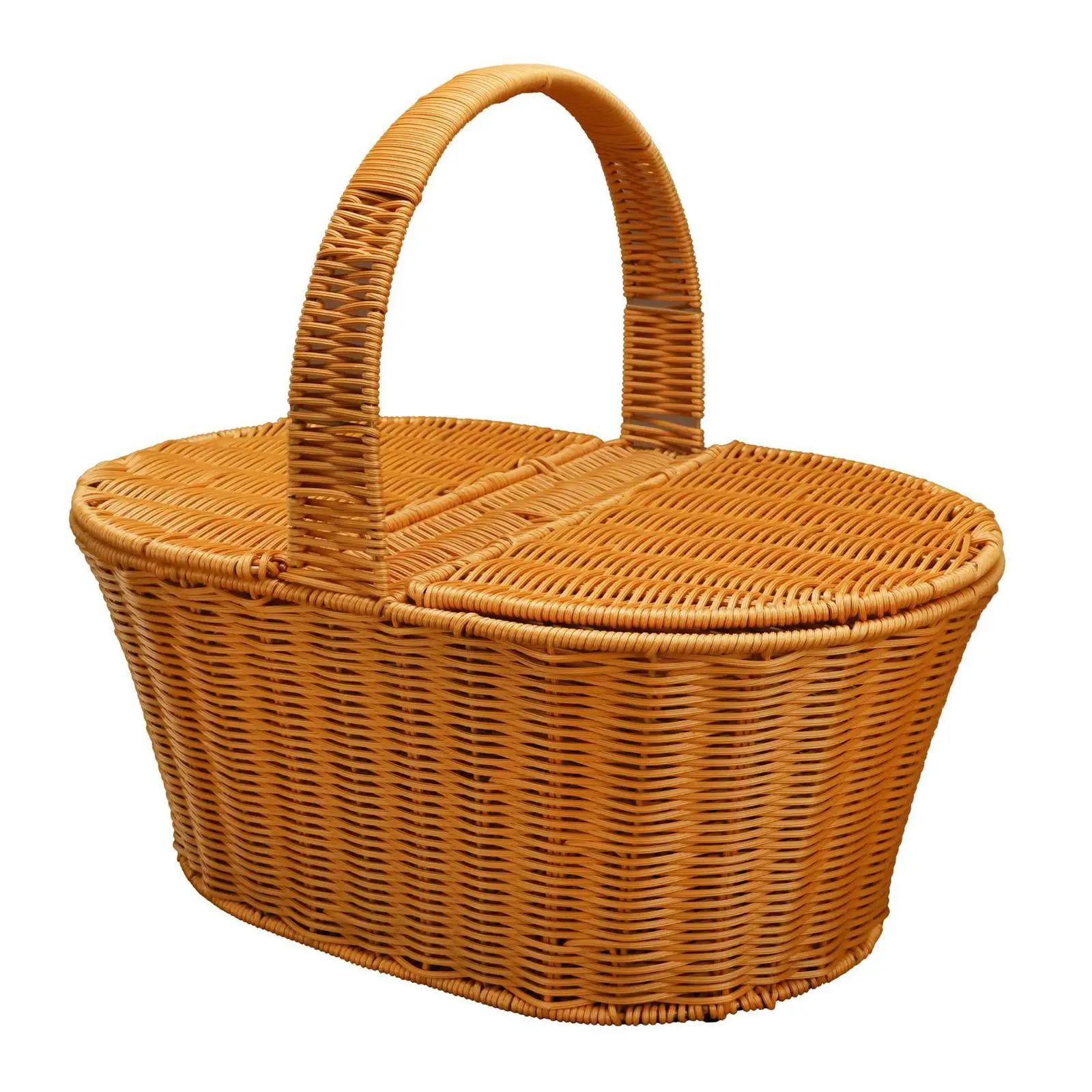 Hand Woven Basket Containers Nesting Basket Bin Fruits Storage Baskets Organizer for Picnic Shopping Pantry Cabinet Bathroom