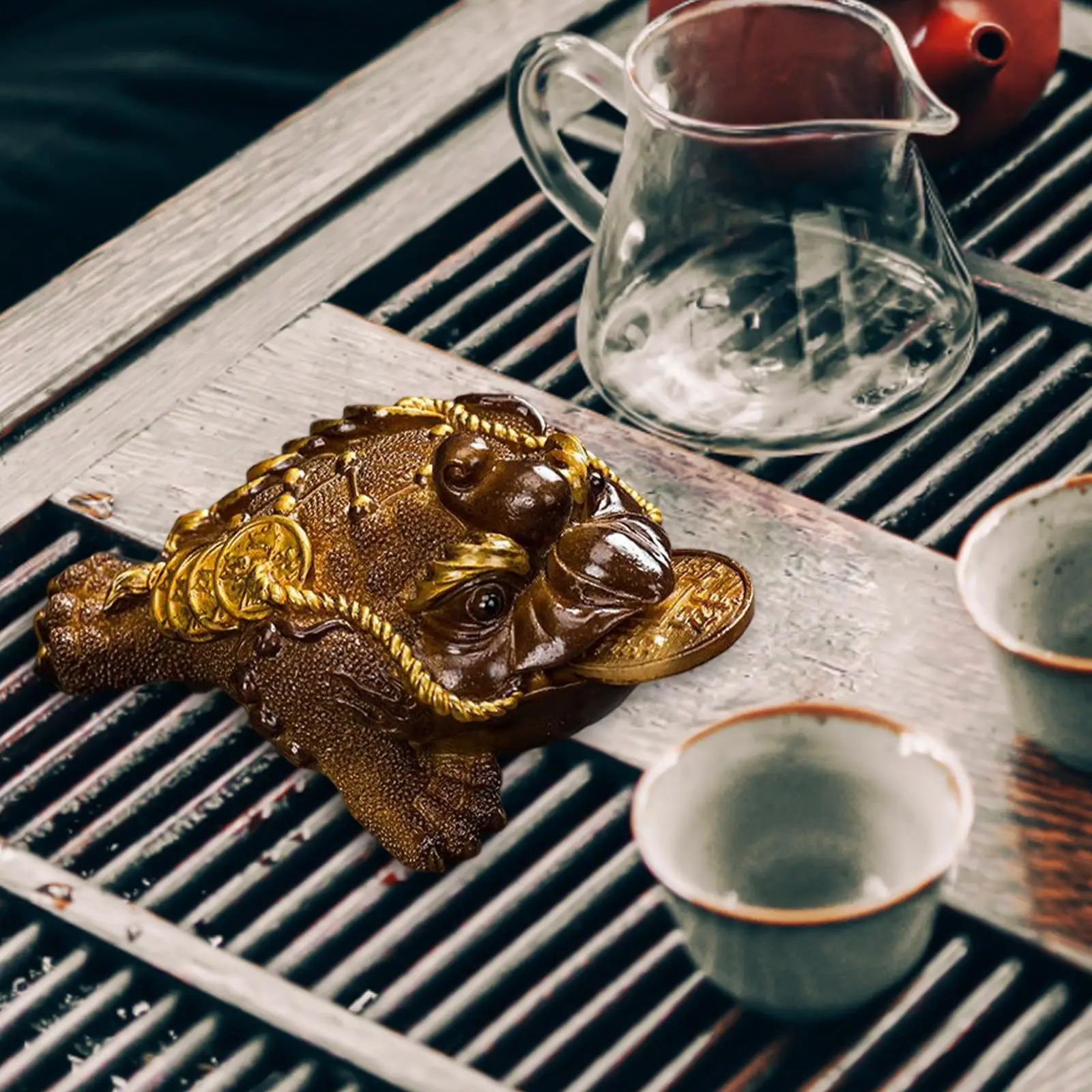 Color Changing Toad Figurine Kungfu Animal Figurine Tea Pet Ornaments for Tea Tray Tea Table Tea Accessories Tea Play Decoration