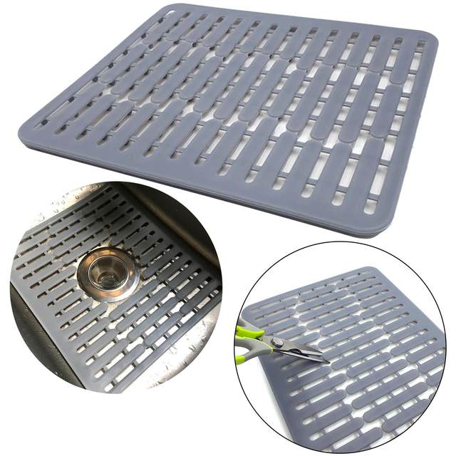 Household Silicone Sink Mat Non-Slip Dish Protector Heat Resistant