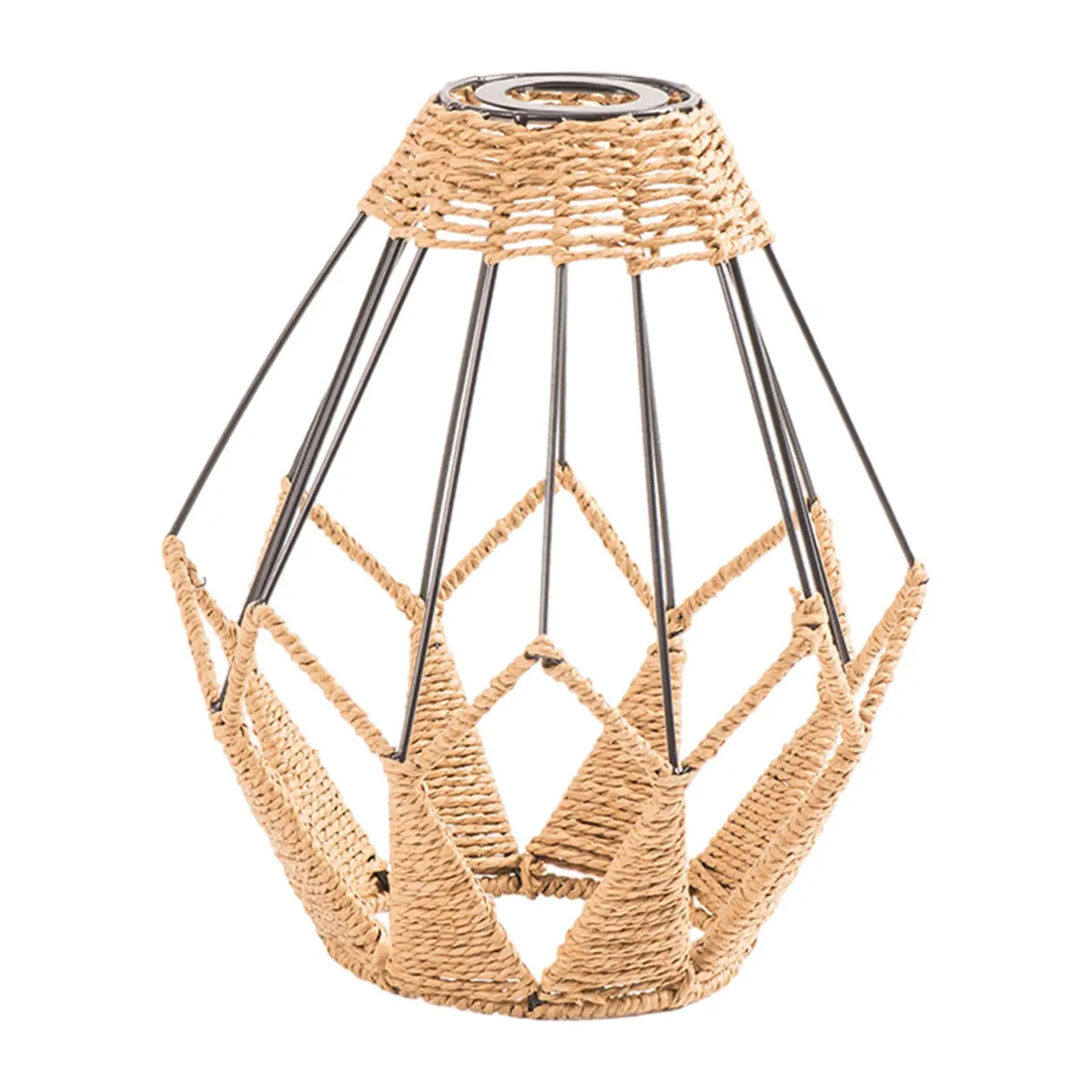 Light Shade Chandelier Cover Decoration Rustic Weave Rope Lampshade for Restaurant Hallway Kitchen Island Dining Room Farmhouse