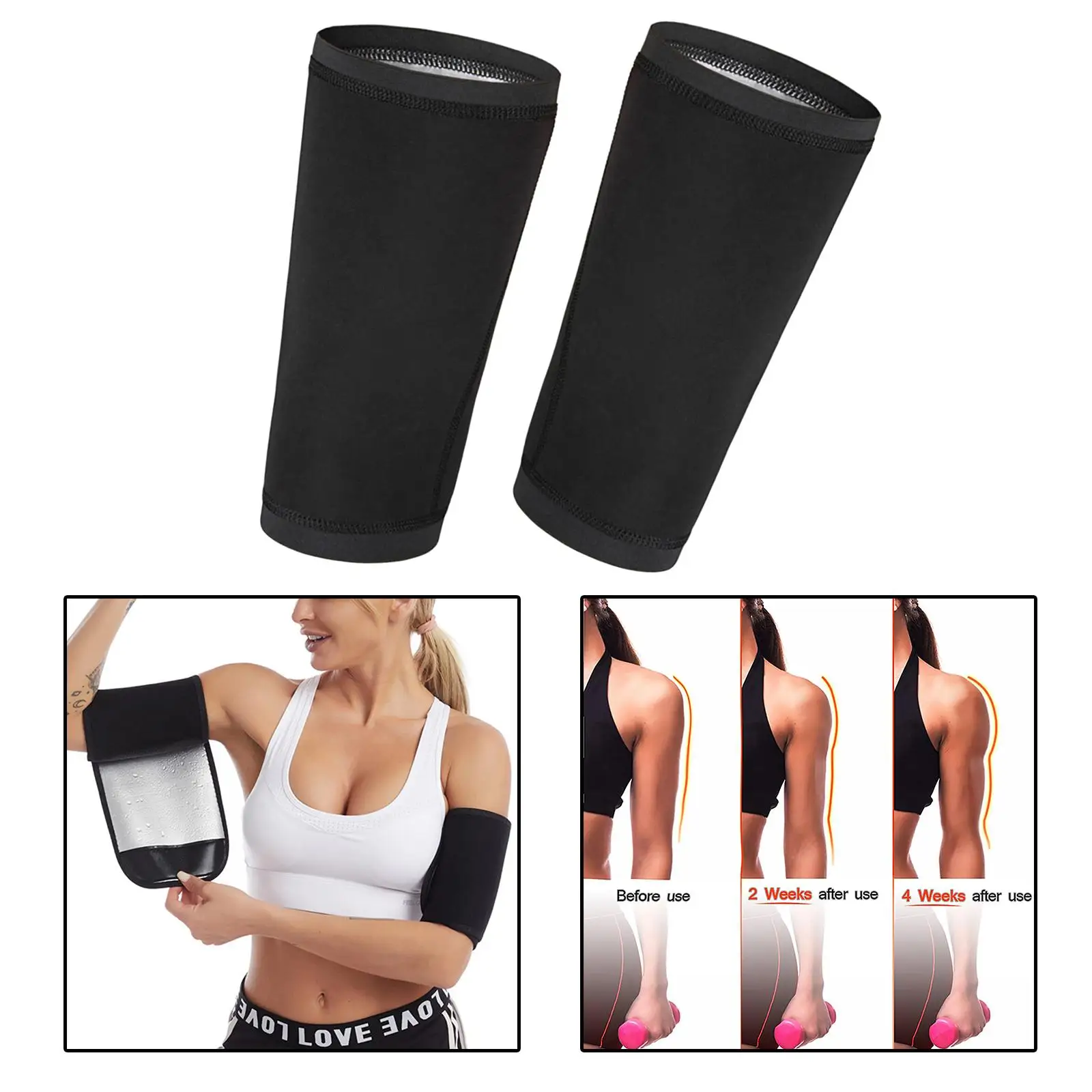 Arm  for  - Arm Slimmers for  Pair Neoprene Sauna sleeves  Wraps Sweat Arm Bands 