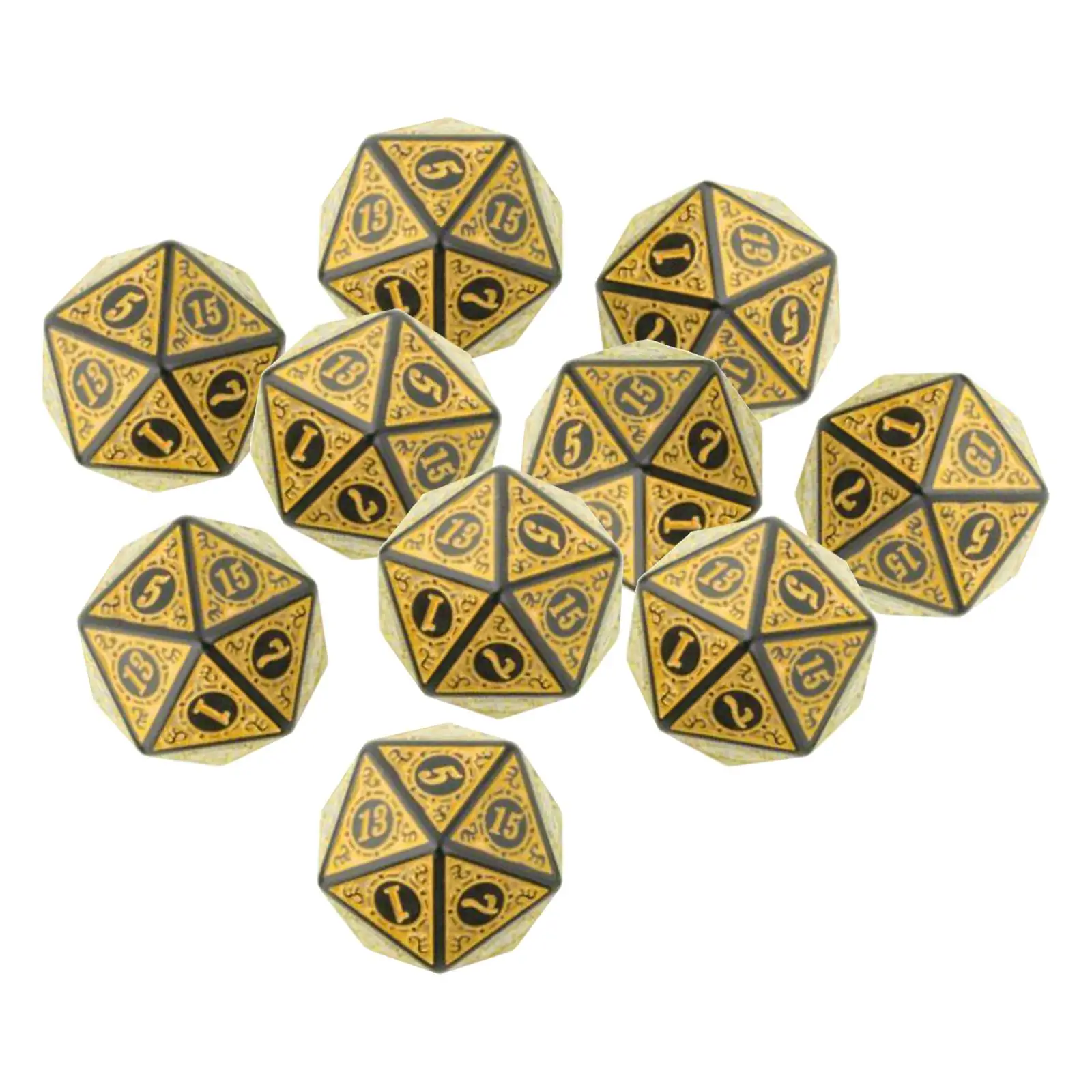 Polyhedral Dice Set of 10 Accessories Wear Resistant Lightweight for DND RPG