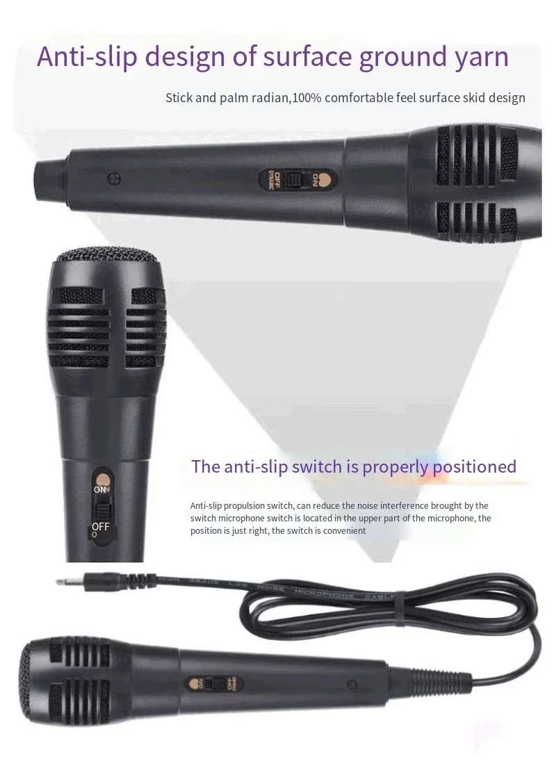 Sfab8dd3519784d13a08656293aa78b141 Home Speaker 6.5mm Microphone Trolley Speaker Karaoke Microphone Wired Recording Studio Microphone