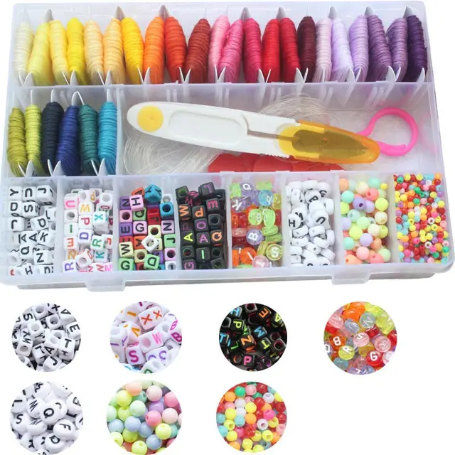 New 399Pcs String Bracelet Making Kit 72 Colors Embroidery String Kits with  286 Beads Embroidery Tools Complete Embroidery - AliExpress