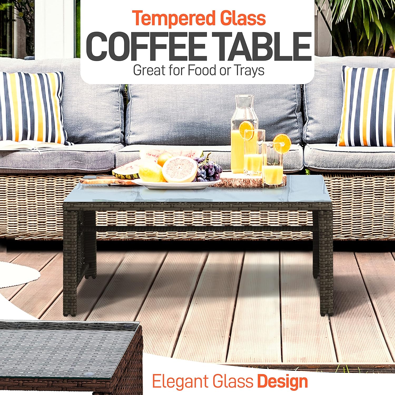 Description Picture 5 of itemPorch Furniture 4 Piece Accessories and Decor Outdoor, Balcony Patio Conversation, Bistro Set, PE Rattan Wicker Chairs