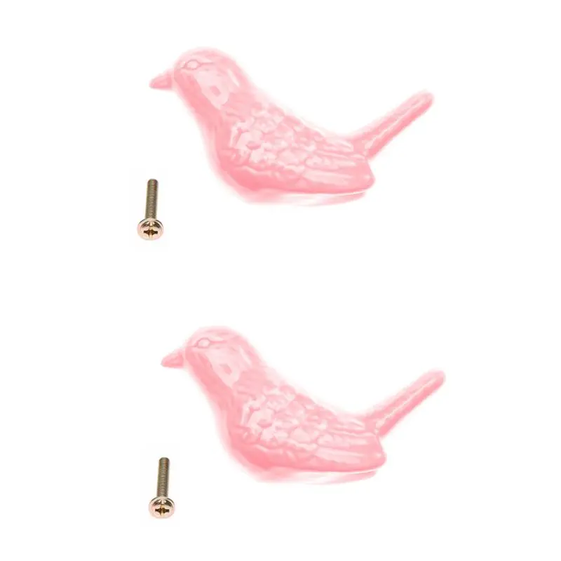Wqingng Draw Pull 2Pcs/Set Drawer Pull Cupboard Knobs 3D Cartoon Bird Drawer Handles Peace Dove Grip with Scrws for Wardrobe Cabinet 