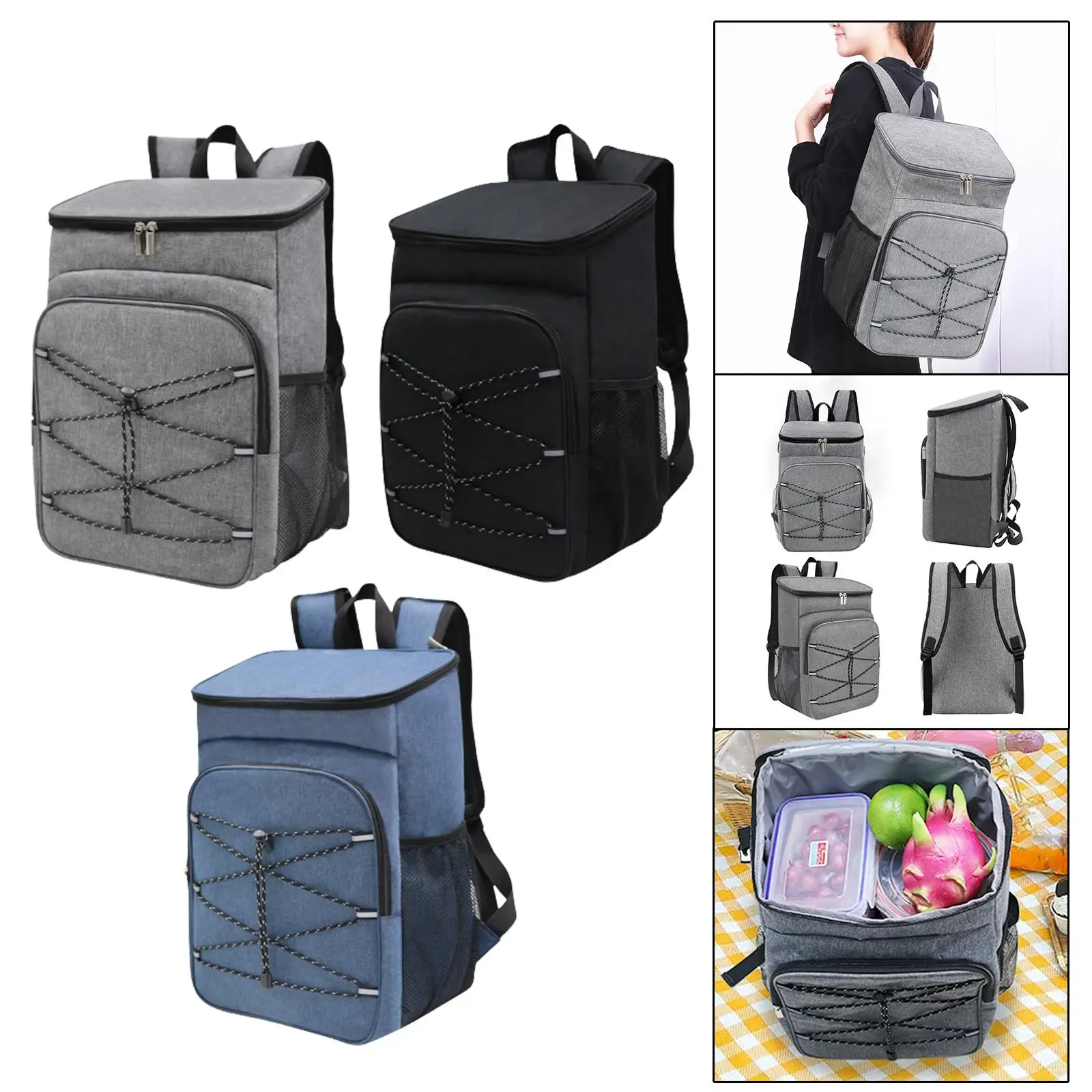 Insulated Cooler Backpack Waterproof Cooler Bag Waterproof Lunch Backpack Beach Cooler Beer Bag for Work Lunch Hiking Travel