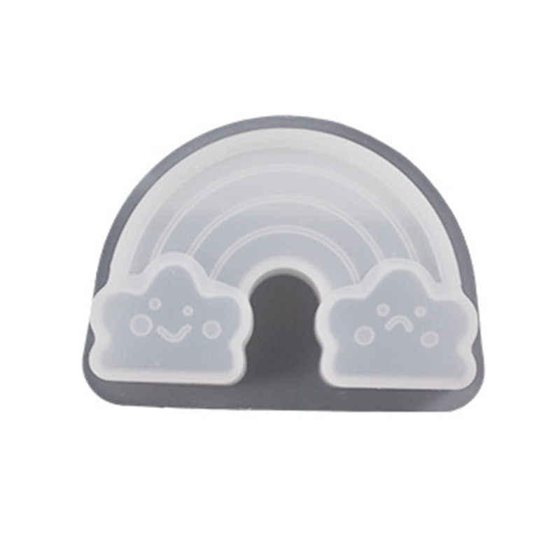 Business Card Storage Silicone Mold Clouds Rainbow Hexagon Heart Card Holder Display Resin Epoxy Mold DIY