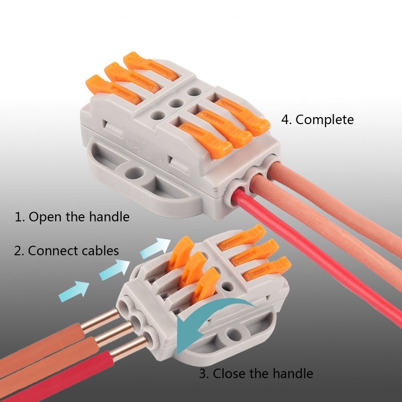 Description Picture 4 of item2/3/4/5/6/8/10/12 Pin Wire Butt Joint Connector Compact Connection Clamp 0.08-4mm² Quick Insulated Terminal Block Dropshipping