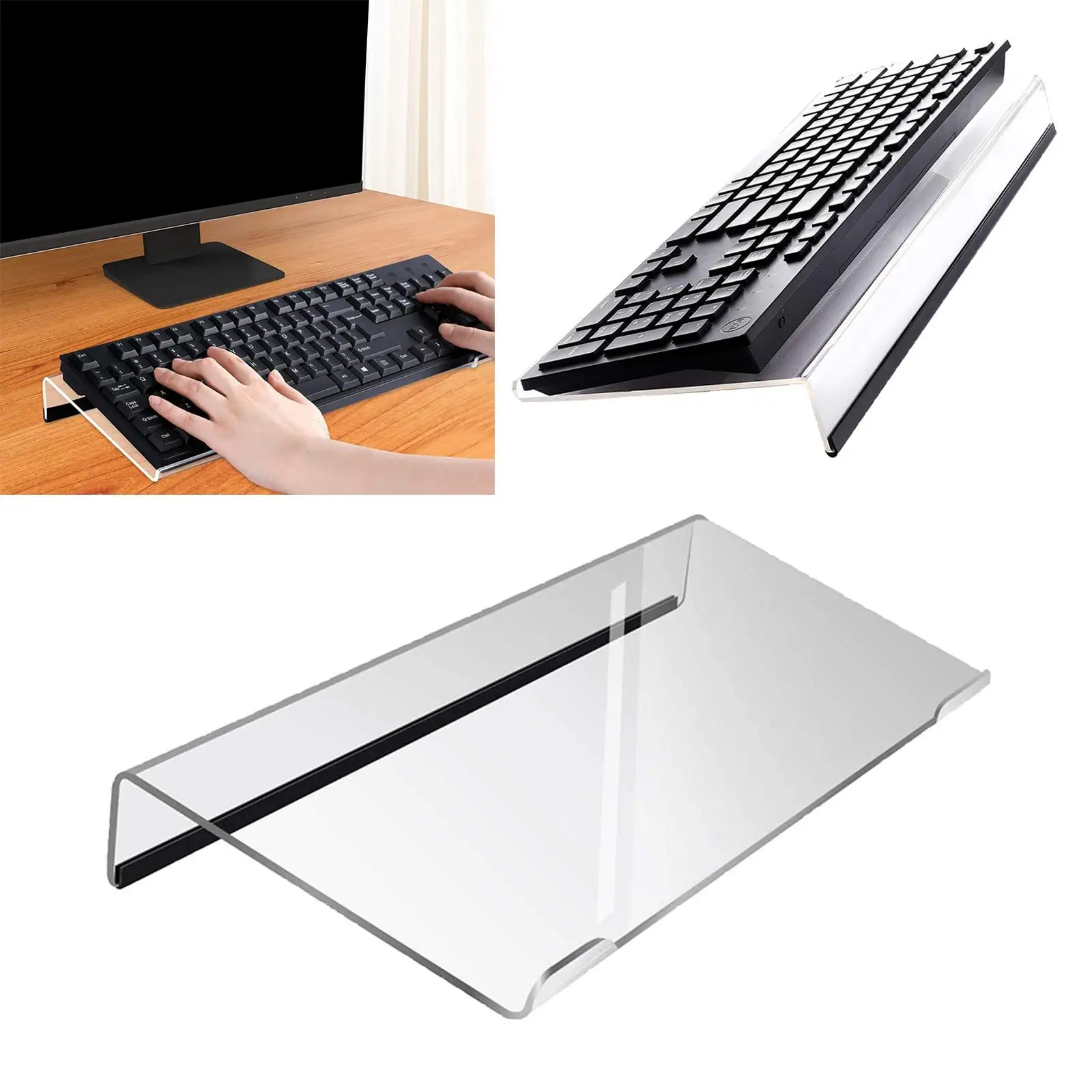 Computer Keyboard Stand Keyboard Storage Small Computer Keyboard Tray Acrylic Keyboard Holder for Working Office Daily Use Desk