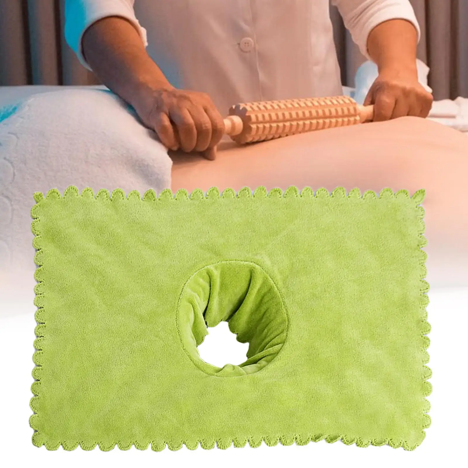 Massage Table Sheet Covers with Face Hole Satin Strip Polyester Fiber Soft