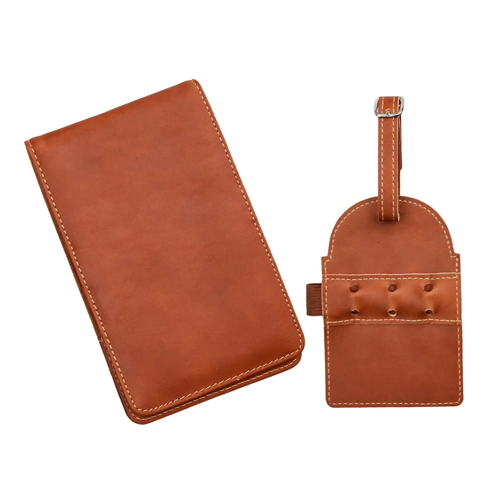 PU Golf Scorecard Holder W/ Tees Holder PU Leather Easy to Use Journal for Golf Golfer Practicing Golfing Recording Training